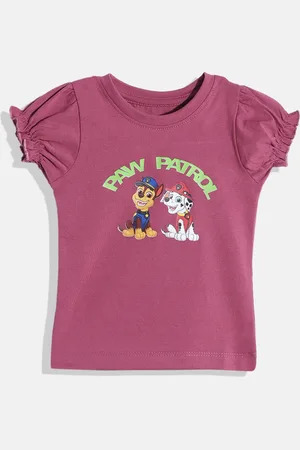 Eteenz Infant Girls Paw Patrol Print Puff Sleeve Cotton Top