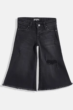 Pepe Jeans Girls June-G Wide Fit High-Rise Slash Knee Wide Leg Jeans