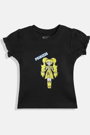 Eteenz Infant Girls Print Puff Sleeve Cotton Top