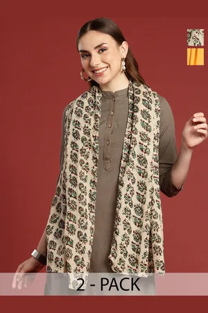 Anouk Pack Of 2 Printed Cotton Scarf