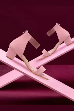 TRASE Open Toe Block Heels