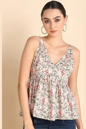 Mast & Harbour Floral Printed V Neck Sleeveless Top