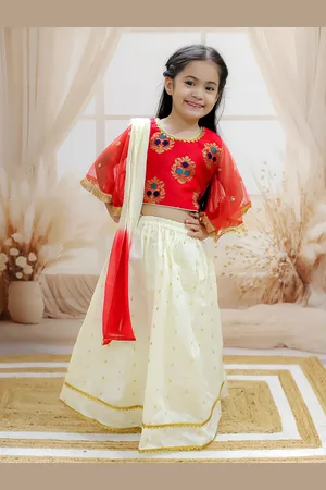 BownBee Girls Embellished Sequinned Ready to Wear Lehenga & Blouse With Dupatta