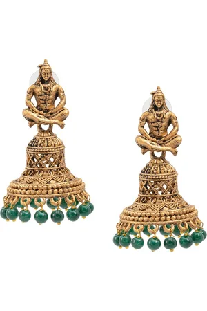 Shivansh Women Gold-Plated Contemporary Jhumkas Earrings 30 gms