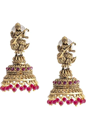 Shivansh Women Contemporary Ethnic Jhumkas Earrings 30 gms