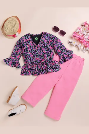 YK Girls Printed Top with Trousers