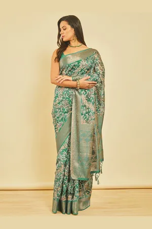 Soch Ethnic Motifs Zari Chanderi Saree