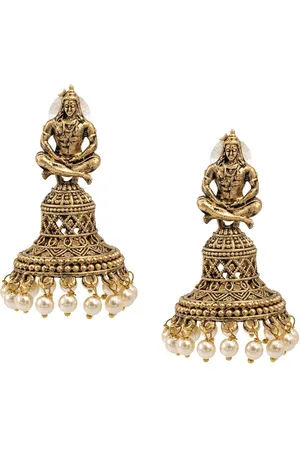 Shivansh Women Gold-Plated Contemporary Jhumkas Earrings 30 gms