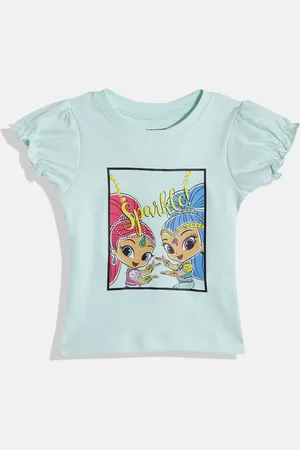 Eteenz Infant Girls Print Puff Sleeve Cotton Top