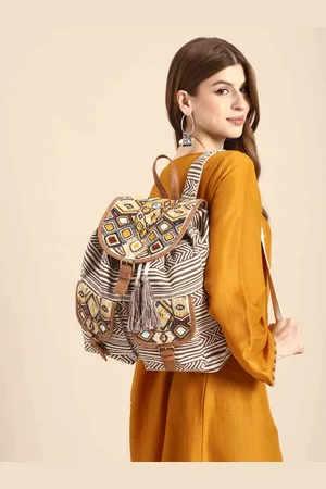 Sangria Women Striped Embellished Backpack