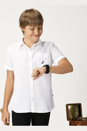 Nautica Boys Premium Short Sleeves Pure Cotton Casual Shirt