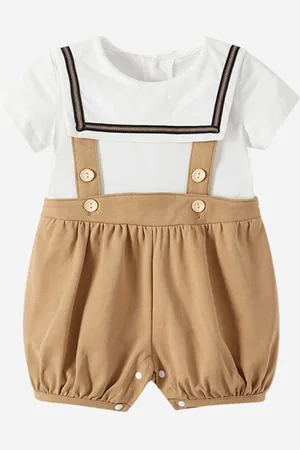 Stylecast Brown Boys Round Neck Top With Short