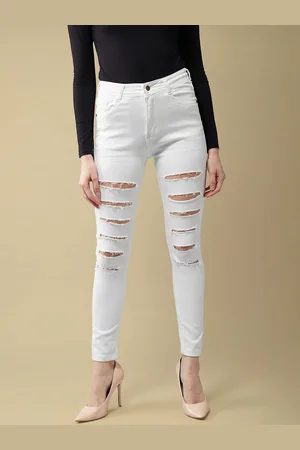 Roadster The Lifestyle Co No Fade Skinny Fit Ripped Stretchable Jeans