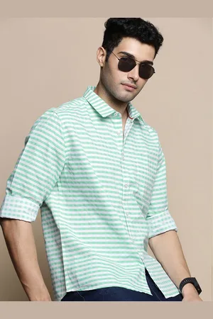 Invictus Sport Slim Fit Horizontal Striped Cotton Casual Shirt