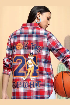Tokyo Talkies Women Printed Check Overshirt