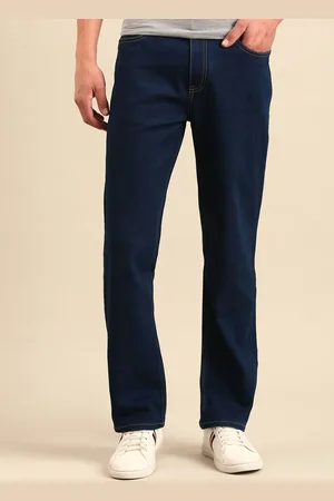 Mast & Harbour Men Straight Fit Low Distress Stretchable Jeans