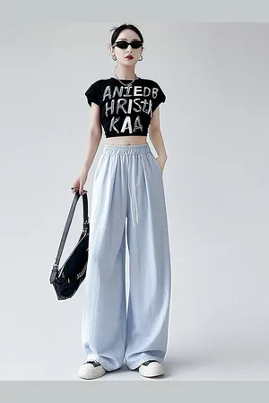 LULU & SKY Women High-Rise Wide Leg Trousers