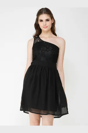 Cation Women Black Fit and Flare Dress
