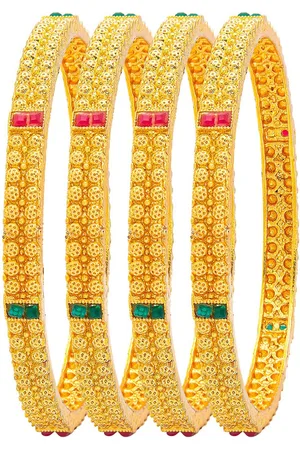 Shivansh Set of 4 Gold-Plated Bangles