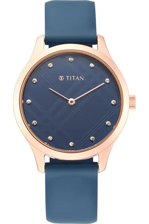 Titan Women Blue Embellished Dial & Blue Straps Analogue Watch 95125WP03