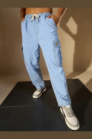 DENNISON Men Cotton High Rise Comfort Cargo Jeans