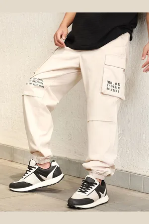 Hubberholme Men Relaxed Straight Leg Cotton Loose Fit Cargo Jogger Trousers
