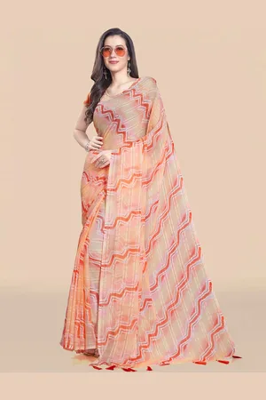Rani Saahiba Tie and Dye Poly Chiffon Leheriya Saree