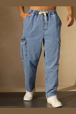 DENNISON Men Comfort Relaxed Fit High-Rise Pure Cotton Cargo Jeans