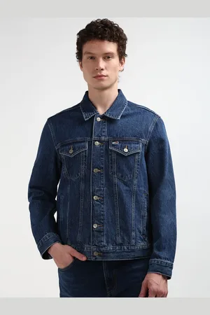 Tommy Hilfiger Men Washed Denim Jacket with Patchwork