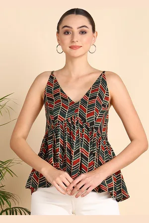 HERE&NOW Geometric Print Peplum Top