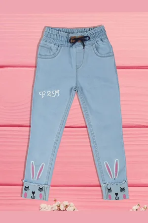 A-Okay Girls Slim Fit High-Rise Embroidered Jeans