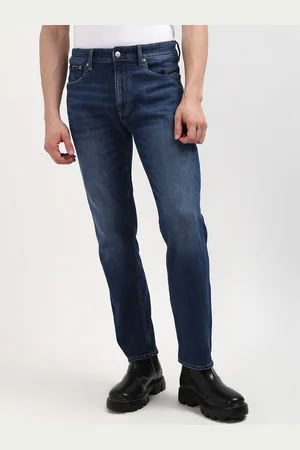 Calvin Klein Men Slim Fit Low Distress Light Fade Jeans