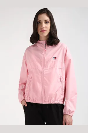 Tommy Hilfiger Women Windcheater Crop Sporty Jacket with Embroidered