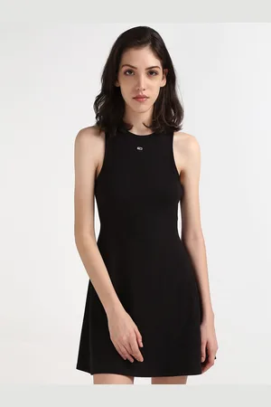 Tommy Hilfiger Round Neck Sleeveless Cotton A-Line Mini Dress