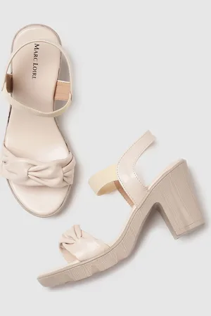 Marc Loire PU Open Toe Block Heels