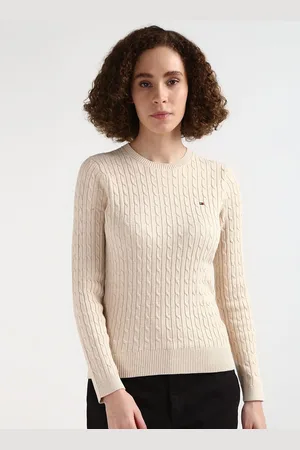 Tommy Hilfiger Women Cable Knit Cotton Solid Cardigan