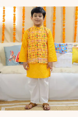 BownBee Boys Regular Pure Cotton Kurta with Pyjamas