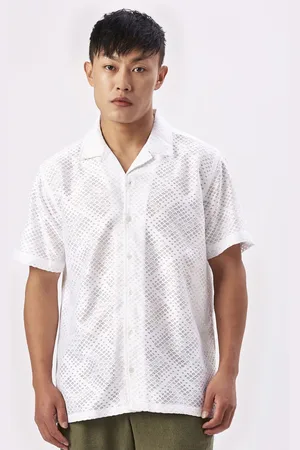 VALEN CLUB Men Relaxed Semi Sheer Printed Casual Shirt