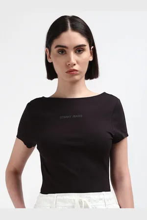 Tommy Hilfiger Solid Boat Neck Backless Top