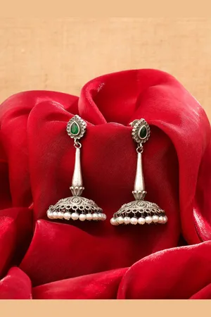 EL REGALO Oxidised Jhumkas Earrings