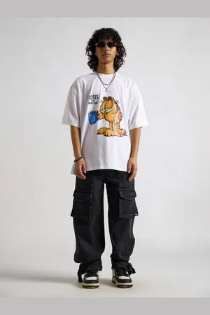 THE CLOTHING FACTORY Men Garfield Printed Raw Edge T-shirt