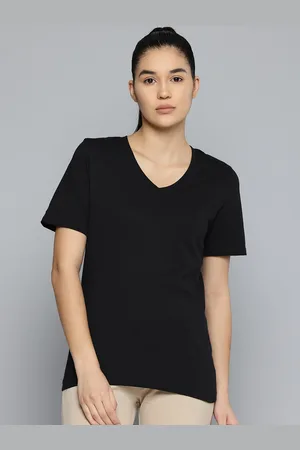 DECATHLON Women V-Neck Pure Cotton T-shirt
