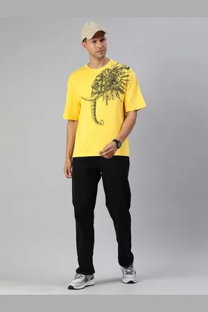 Huetrap Men Printed Raw Edge T-shirt