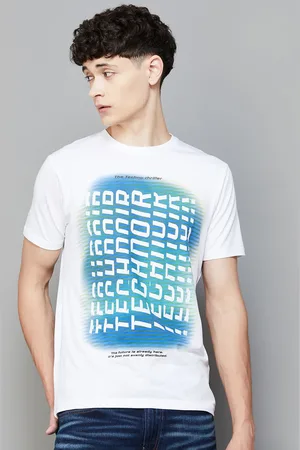 Bossini Men Printed Raw Edge T-shirt