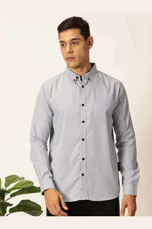 Metronaut Men Premium Button-Down Collar Micro Checked Cotton Slim Fit Casual Shirt