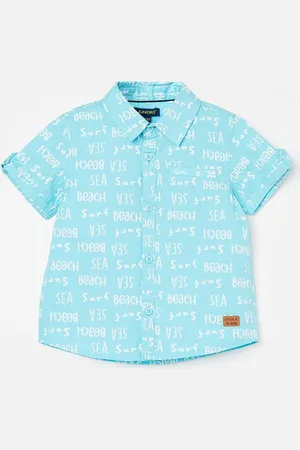 Lifestyle Boys Typography Opaque Printed Cotton Casual Shirt