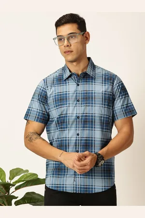 Provogue Men Original Slim Fit Tartan Checks Opaque Checked Casual Shirt
