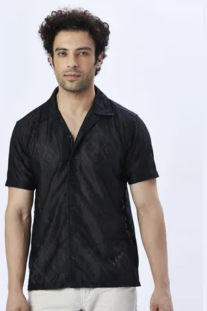 VALEN CLUB Men Relaxed Semi Sheer Casual Shirt