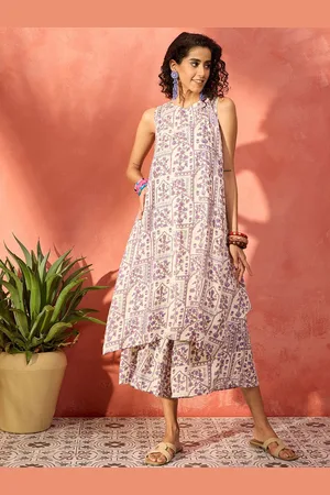 InWeave Floral Printed A-Line Kurta with Palazzo