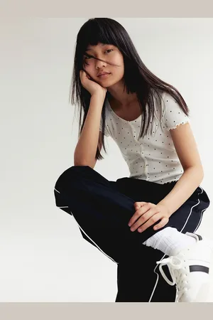 H&M Girls Ribbed T-Shirt